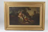 The Courtship by Continental School, THE COURTSHIP, oil on canvas, sold Jun 2017