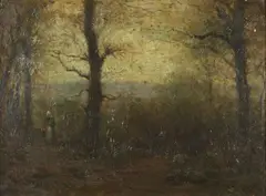 Lewis Cohen, Landscape with Figure, Oil on board
