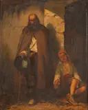 Beggar and Child by Continental School, BEGGAR AND CHILD, oil on canvas, sold Jun 2017