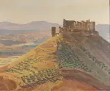 Francisco Núñez Losada, Paisaje Costero Con Castillo, Oil on canvas