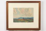 Auguste H.O. Rolle, Clouds Over Mountain Range, Watercolor
