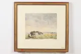 Auguste H.O. Rolle, View of Mountain Range, Watercolor