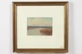 Auguste H.O. Rolle, Along the Water, Oil on board