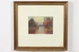 Auguste H.O. Rolle, Autumn Trees Along Stream, AUTUMN TREES ALONG STREAM, oil on board