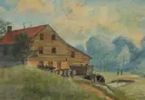 Auguste H.O. Rolle, Old Mill, Watercolor