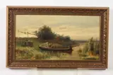Piet Schipperus, River Landing, Oil on panel