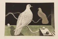 Sakamoto Koichi, "Bird", Five color woodblock prints on paper, pencil signed, 36/50, 41/50, 44/50, 46/50, 47/50
