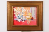 Pamela Perez-Sexton, GIRL ON THE WINDOW SEAT, identified and titled on label verso, Acrylic on canvas