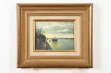 Sailboat at Dusk by Continental School, Oil on canvas laid on board, sold Sep 2017