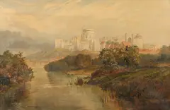 F. Henderson, Landscape Windsor Castle in Distance, Oil on canvas in "as is" condition