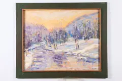 Samuel Baldwin Pratt, Winter Landscape, Oil on board
