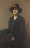 Portrait of Woman with Floral Hat by American School, PORTRAIT OF WOMAN WITH FLORAL HAT, oil on canvas, sold Sep 2017