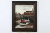 Arnold Whitman Knauth, Harbor Scene, Oil on board