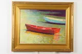 Nancy Braginton Smith, The Red Row Boat, Oil on canvas