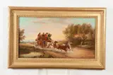John Maggs, Coaching Scene, Oil on canvas