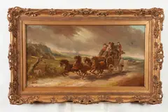 Coaching in the Wind by John Maggs, Oil on canvas, sold Sep 2017