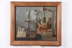 John Stanton Ward, Self-Portrait with Model Beside Easel, Oil on canvas
