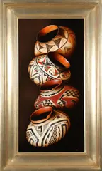 Greg English, Native Collection, Oil on board.