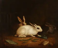 George Morland, Three Rabbits, THREE RABBITS, oil on canvas