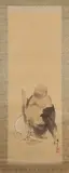 Japanese School, Immortal, Ink and color on silk scroll, signed
