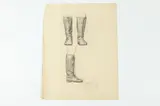Allyn Cox, Study for Boots, Charcoal on paper