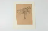 Allyn Cox, Reclining Male Nude, Study for Antony ( Death of Antony and Cleopatra), - graphite signed lower left