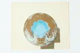 Allyn Cox, Early Study for Glass Mosaic, Oil on paper, gold paint