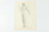 Allyn Cox, Male Nude, DC, - charcoal, signed lower right
