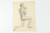 Allyn Cox, Nude Male Praying, ( Masonic Memorial ), Nude Male Praying, ( Masonic Memorial ), - charcoal on paper, 24 by 17 inches