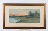 Otis Weber, Sunset Along the Water, Watercolor