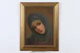 Parvin Javidan, Woman in Headdress, Oil on canvas