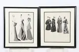 Sally Easton, Untitled, EVENING DRESSES and FUR COATS: TWO FASHION ILLUSTRATIONS, each signed in pencil in lower right and numbered