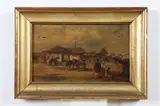 Street Scene by Continental School, STREET SCENE, oil on canvas is "as is" condition, sold Nov 2017