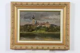 Max Rabes, Landscape Along River, Oil on panel