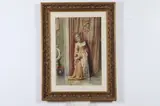 Henri Enrico Coleman, Portrait of Italian Woman with Fan, Watercolor