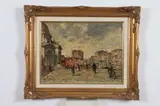 VIEWS OF VENICE: PAIR, each illegibly signed by Italian School, Oil on board, offered Nov 2017