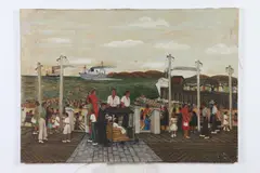 Samuel Koch, Boardwalk Scene, Oil on canvas
