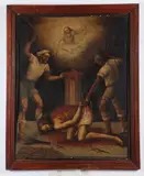 Flagellation of Christ by Continental School, Oil on canvas., sold Nov 2017