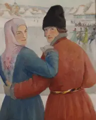 Lucien Lantier, The Skaters, Oil on canvas