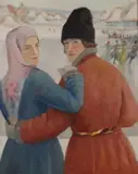 Lucien Lantier, The Skaters, Oil on canvas