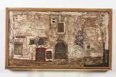 Efren Ordoñez, La Plaza, Oil on panel