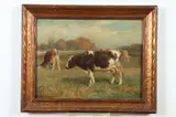 William Henry Howe, Cows Grazing in Field, Oil on canvas