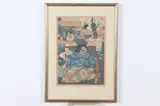 People at Backyard by Utagawa Kuniteru II (Kunitsuna II), Color woodcut print on paper, signed Kunitsuna, offered Dec 2017