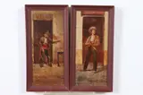 Two Works: a Man Leaving a Wine Shop and a Youth with a Knife by Italian School, Oil on panel, sold Dec 2017