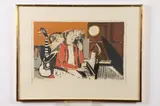 French School, Two Women at Piano, Color lithograph
