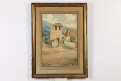 P. Nouille, Mountain Villa, Watercolor