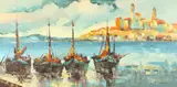 Girard, Mediterranean, Oil on canvas