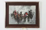 Shaul Ohali, Abstract, Oil on board