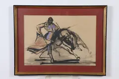 Spanish School, Bull Fighter, Gouache