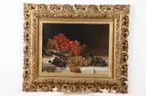 Still Life with Grapes in Silver Bowl by American School, Oil on canvas, sold Dec 2017
